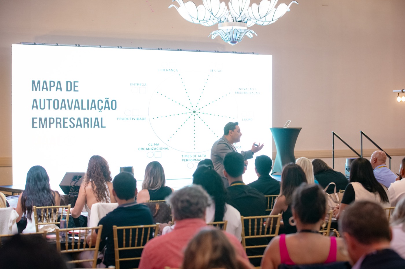 Giulliano Colisse ministrando treinamento empresarial ao vivo